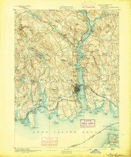 New London, Connecticut 1893 (1893) USGS Old Topo Map 15x15 Quad