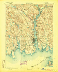 New London, Connecticut 1893 (1903a) USGS Old Topo Map 15x15 Quad