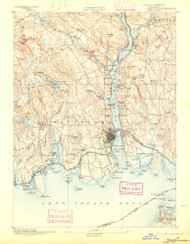New London, Connecticut 1893 (1903b) USGS Old Topo Map 15x15 Quad