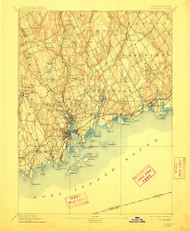 Norwalk, Connecticut 1893 (1912) USGS Old Topo Map 15x15 Quad