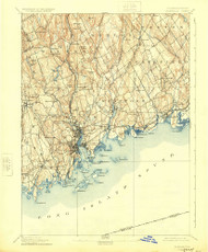 Norwalk, Connecticut 1893 (1924) USGS Old Topo Map 15x15 Quad