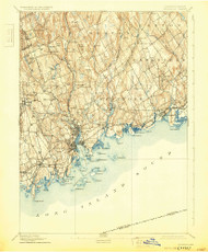 Norwalk, Connecticut 1893 (1930) USGS Old Topo Map 15x15 Quad