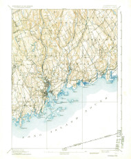 Norwalk, Connecticut 1893 (1937) USGS Old Topo Map 15x15 Quad