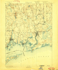 Stonington, Connecticut 1893 (1899) USGS Old Topo Map 15x15 Quad
