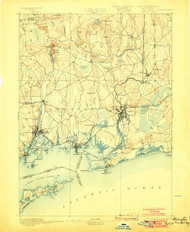 Stonington, Connecticut 1893 (1903) USGS Old Topo Map 15x15 Quad