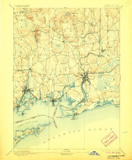 Stonington, Connecticut 1893 (1906) USGS Old Topo Map 15x15 Quad