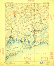 Stonington, Connecticut 1893 (1909) USGS Old Topo Map 15x15 Quad