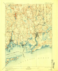 Stonington, Connecticut 1893 (1914) USGS Old Topo Map 15x15 Quad