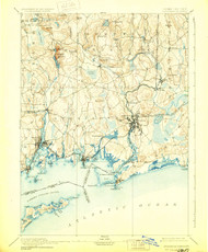 Stonington, Connecticut 1893 (1928) USGS Old Topo Map 15x15 Quad