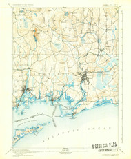 Stonington, Connecticut 1893 (1935) USGS Old Topo Map 15x15 Quad
