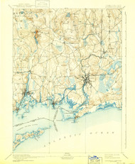 Stonington, Connecticut 1893 (1940) USGS Old Topo Map 15x15 Quad