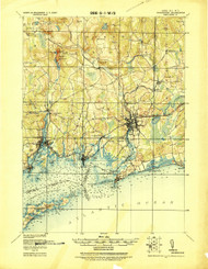 Stonington, Connecticut 1921 (1921) USGS Old Topo Map 15x15 Quad