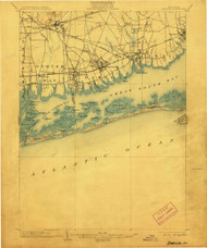 Babylon, New York 1903 (1906) USGS Old Topo Map 15x15 Quad