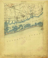 Babylon, New York 1903 (1913) USGS Old Topo Map 15x15 Quad