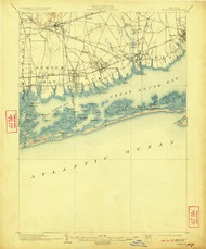 Babylon, New York 1903 (1923) USGS Old Topo Map 15x15 Quad