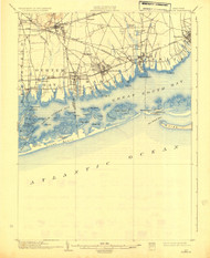 Babylon, New York 1903 (1930) USGS Old Topo Map 15x15 Quad