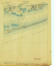 Fire Island, New York 1903 (1903) USGS Old Topo Map 15x15 Quad