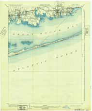 Fire Island, New York 1903 (1932) USGS Old Topo Map 15x15 Quad