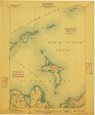 Gardiners Island, New York 1904 (1909) USGS Old Topo Map 15x15 Quad