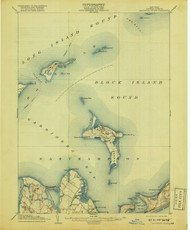 Gardiners Island, New York 1904 (1918) USGS Old Topo Map 15x15 Quad