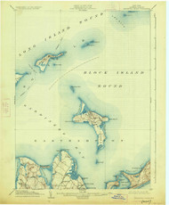 Gardiners Island, New York 1904 (1926) USGS Old Topo Map 15x15 Quad