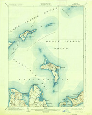 Gardiners Island, New York 1904 (1935) USGS Old Topo Map 15x15 Quad