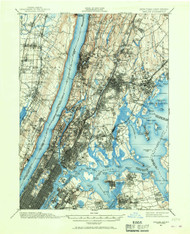 Harlem, New York 1987 (1967) USGS Old Topo Map 15x15 Quad
