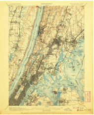 Harlem, New York 1900 (1907) USGS Old Topo Map 15x15 Quad