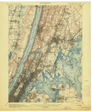 Harlem, New York 1900 (1913) USGS Old Topo Map 15x15 Quad