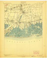 Hempstead, New York 1903 (1907) USGS Old Topo Map 15x15 Quad