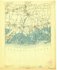Hempstead, New York 1903 (1921) USGS Old Topo Map 15x15 Quad