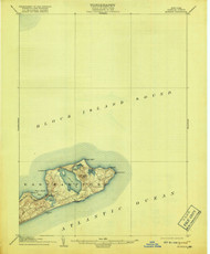 Montauk, New York 1904 (1918) USGS Old Topo Map 15x15 Quad