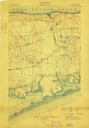 Moriches, New York 1904 (1912) USGS Old Topo Map 15x15 Quad