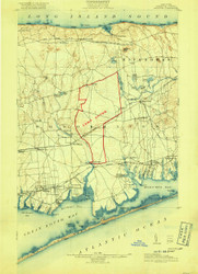 Moriches, New York 1904 (1918a) USGS Old Topo Map 15x15 Quad