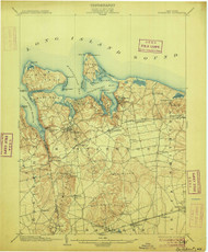 Northport, New York 1903 (1906) USGS Old Topo Map 15x15 Quad