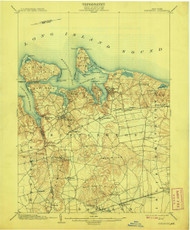 Northport, New York 1903 (1908) USGS Old Topo Map 15x15 Quad