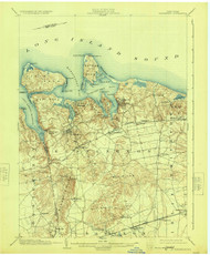 Northport, New York 1903 (1924) USGS Old Topo Map 15x15 Quad