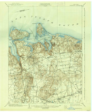 Northport, New York 1903 (1938) USGS Old Topo Map 15x15 Quad