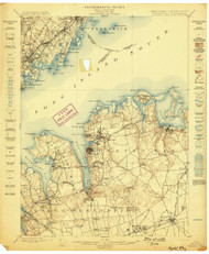 Oyster Bay, New York 1898 (1898) USGS Old Topo Map 15x15 Quad