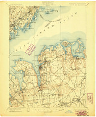 Oyster Bay, New York 1900 (1906) USGS Old Topo Map 15x15 Quad