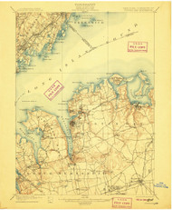 Oyster Bay, New York 1900 (1907) USGS Old Topo Map 15x15 Quad