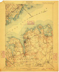 Oyster Bay, New York 1900 (1911) USGS Old Topo Map 15x15 Quad