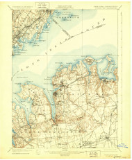 Oyster Bay, New York 1900 (1929) USGS Old Topo Map 15x15 Quad