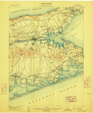 Riverhead, New York 1904 (1910) USGS Old Topo Map 15x15 Quad