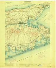Riverhead, New York 1904 (1915) USGS Old Topo Map 15x15 Quad