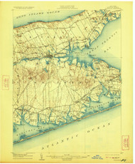 Riverhead, New York 1904 (1923) USGS Old Topo Map 15x15 Quad