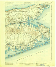 Riverhead, New York 1904 (1941) USGS Old Topo Map 15x15 Quad