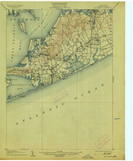 Sag Harbor, New York 1904 (1913) USGS Old Topo Map 15x15 Quad