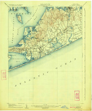 Sag Harbor, New York 1904 (1924) USGS Old Topo Map 15x15 Quad