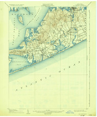Sag Harbor, New York 1904 (1935) USGS Old Topo Map 15x15 Quad